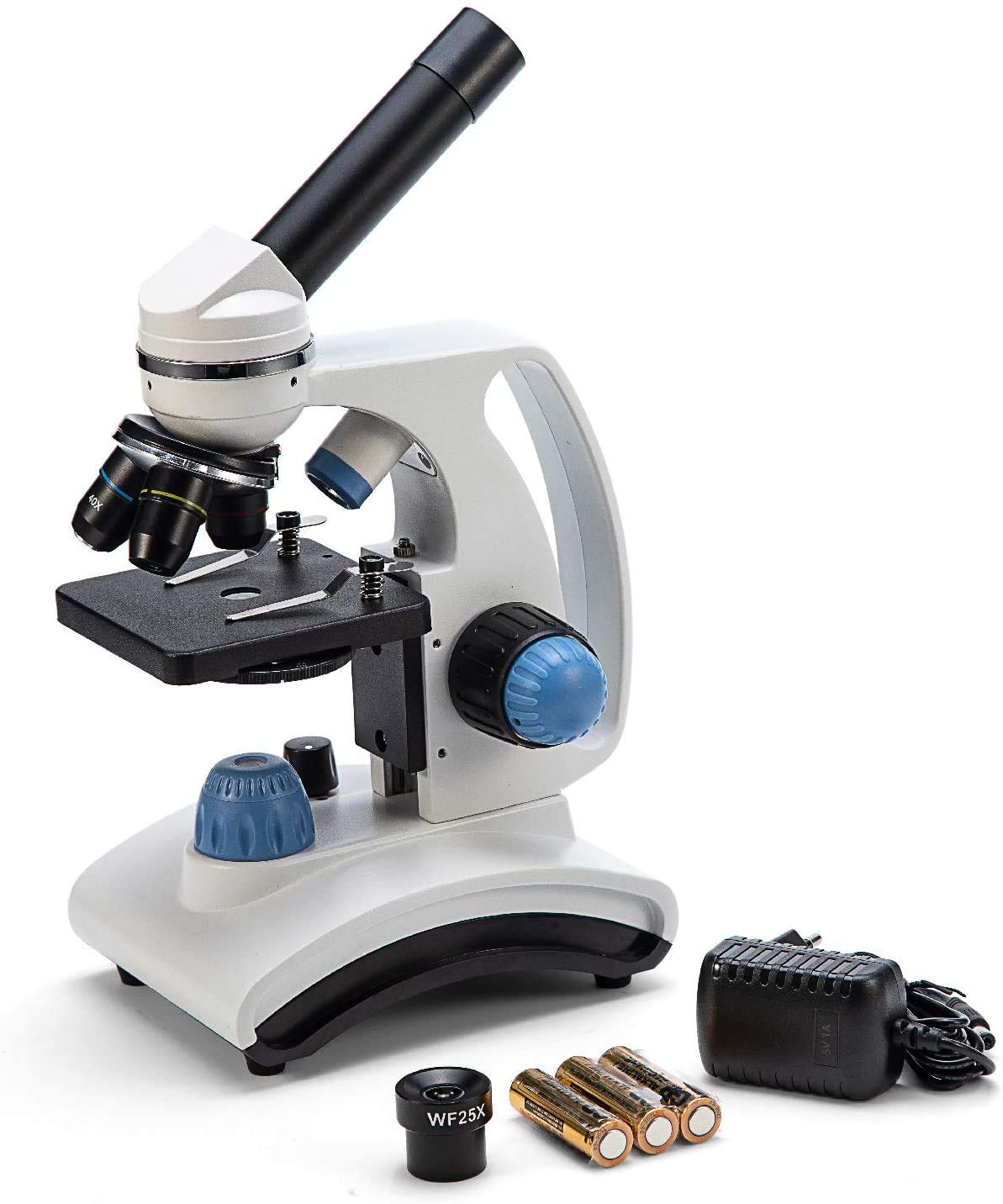 顕微鏡 金属 LED 双眼 40~1000倍 学生 子供 初心者 学習用 家電 望遠鏡